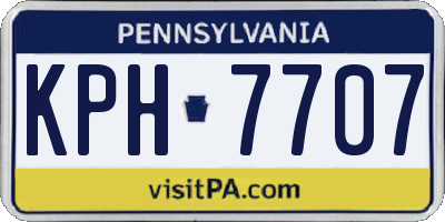 PA license plate KPH7707