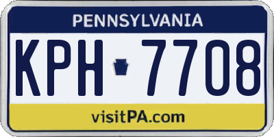 PA license plate KPH7708