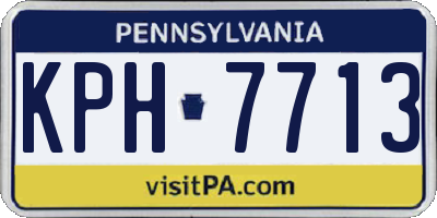 PA license plate KPH7713