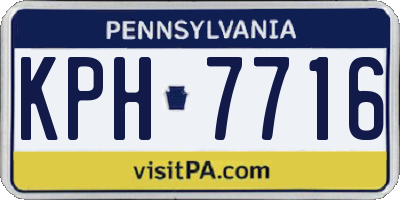 PA license plate KPH7716