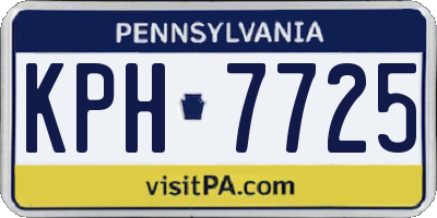 PA license plate KPH7725