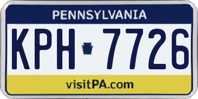 PA license plate KPH7726