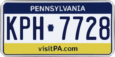 PA license plate KPH7728