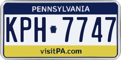 PA license plate KPH7747