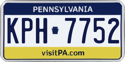 PA license plate KPH7752