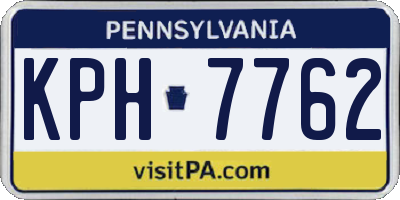 PA license plate KPH7762