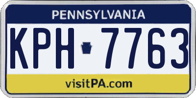 PA license plate KPH7763