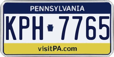 PA license plate KPH7765