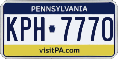 PA license plate KPH7770