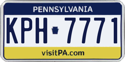 PA license plate KPH7771