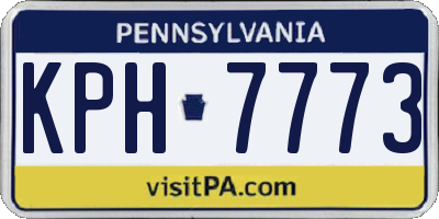 PA license plate KPH7773