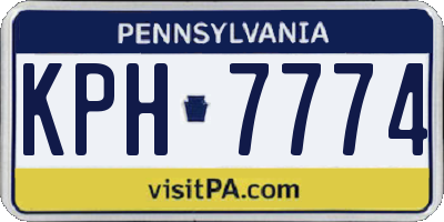 PA license plate KPH7774