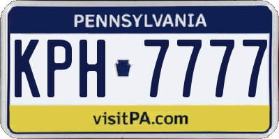 PA license plate KPH7777