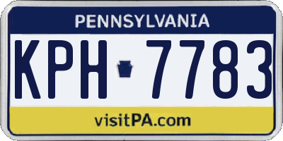 PA license plate KPH7783