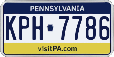 PA license plate KPH7786