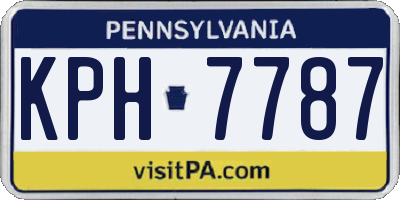 PA license plate KPH7787