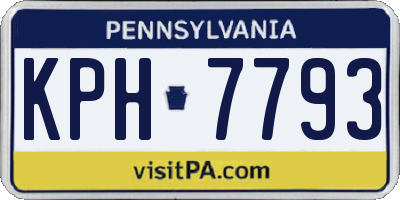 PA license plate KPH7793