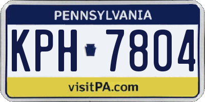 PA license plate KPH7804