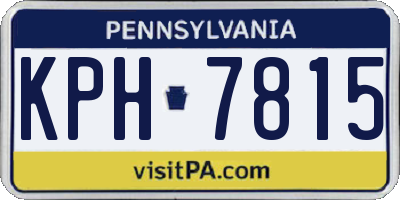 PA license plate KPH7815