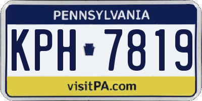 PA license plate KPH7819