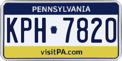 PA license plate KPH7820