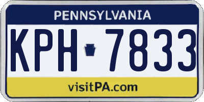 PA license plate KPH7833