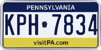 PA license plate KPH7834