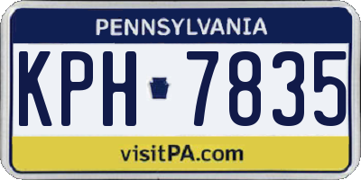 PA license plate KPH7835