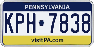 PA license plate KPH7838