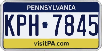 PA license plate KPH7845