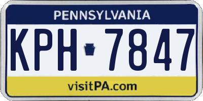 PA license plate KPH7847