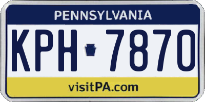 PA license plate KPH7870