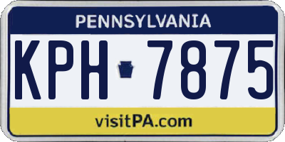 PA license plate KPH7875