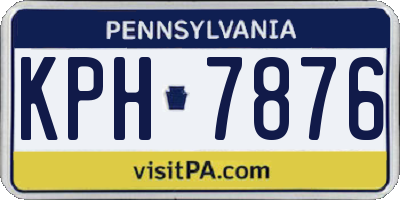 PA license plate KPH7876