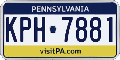 PA license plate KPH7881