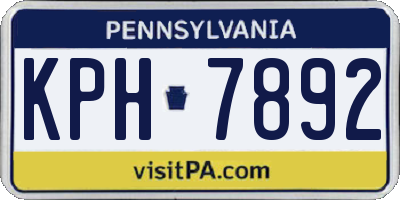 PA license plate KPH7892