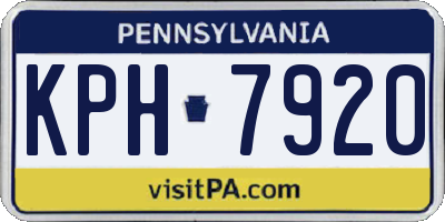 PA license plate KPH7920