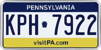 PA license plate KPH7922