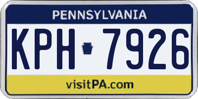 PA license plate KPH7926