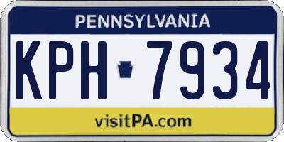 PA license plate KPH7934