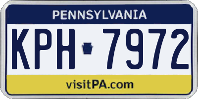 PA license plate KPH7972