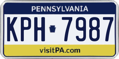 PA license plate KPH7987