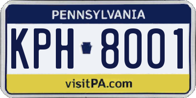 PA license plate KPH8001