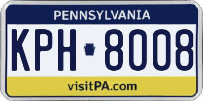PA license plate KPH8008