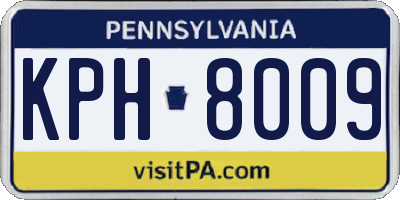 PA license plate KPH8009