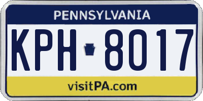 PA license plate KPH8017