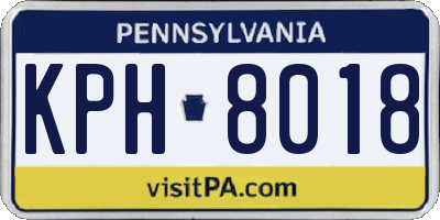 PA license plate KPH8018