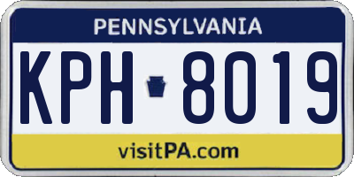 PA license plate KPH8019