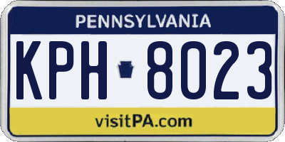 PA license plate KPH8023