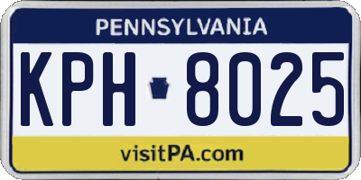 PA license plate KPH8025